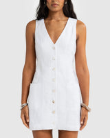 Aesha Linen Mini Dress // Salt