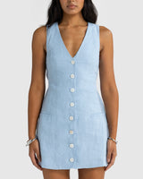 Aesha Linen Mini Dress // Sky