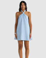 Samala Linen Mini Dress // Sky
