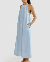 Zuma Linen Maxi Dress // Sky