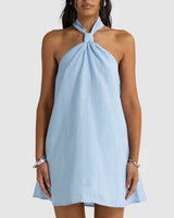 Samala Linen Mini Dress // Sky