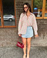 Griffin Shirt // Cherry Stripe