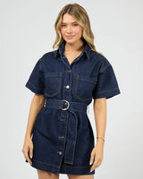 Juni Mini Dress // Dark Wash