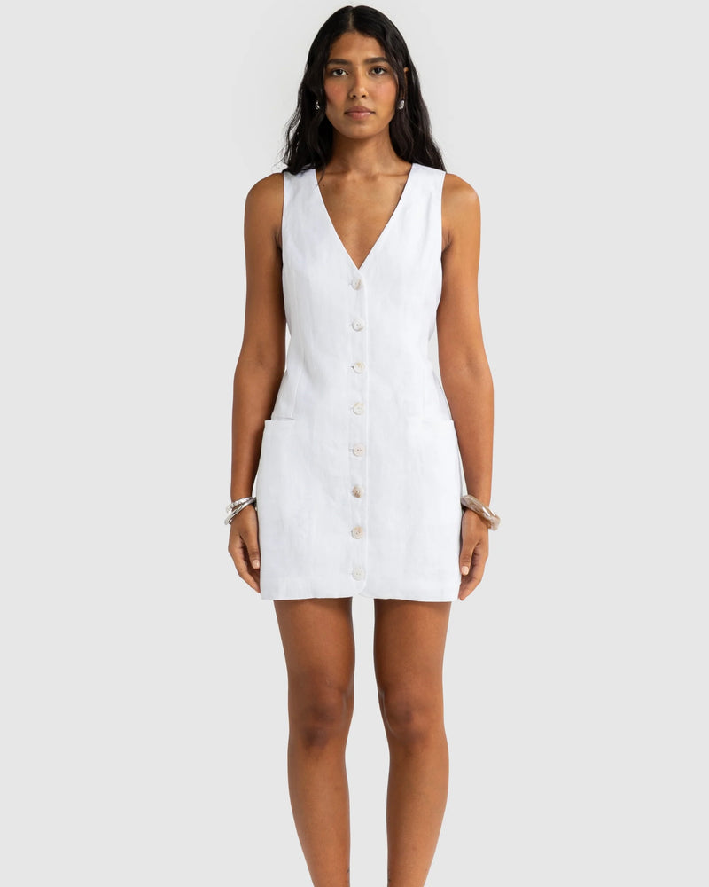 Aesha Linen Mini Dress // Salt