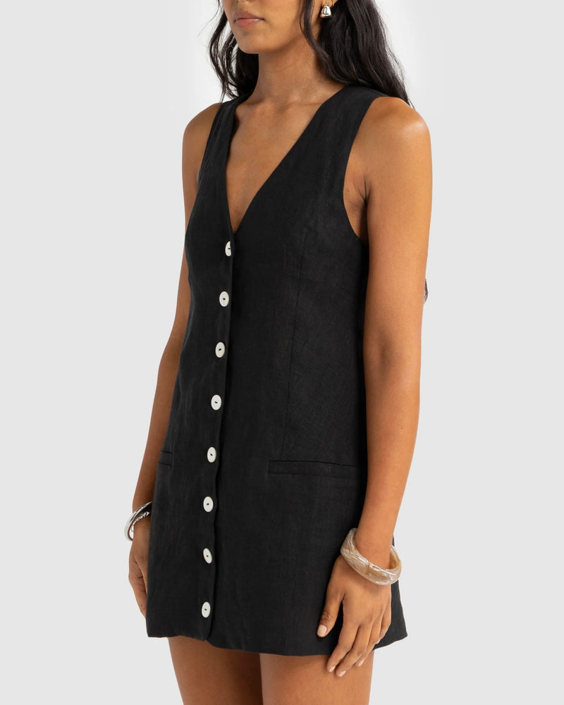 Aesha Linen Mini Dress // Pepper