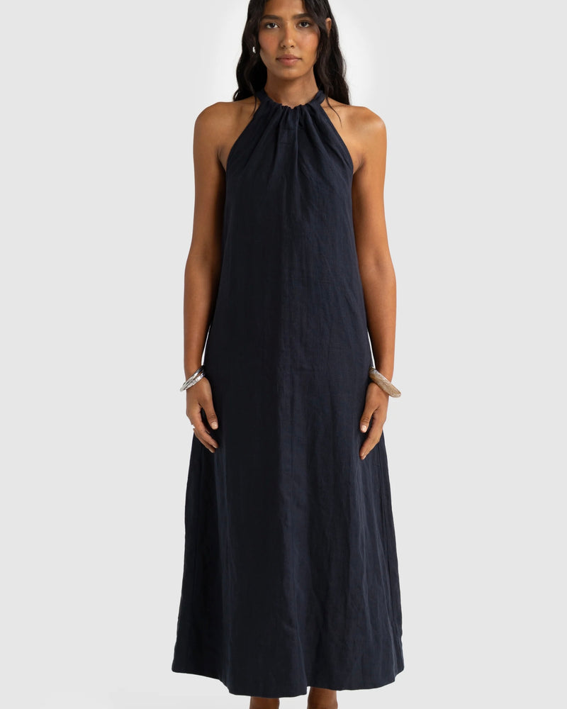 Zuma Linen Maxi Dress // French Navy