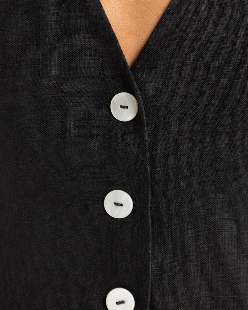 Aesha Linen Mini Dress // Pepper