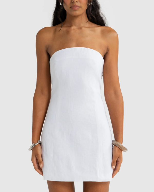 Giovani Linen Mini Dress // Salt