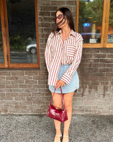 Griffin Shirt // Cherry Stripe