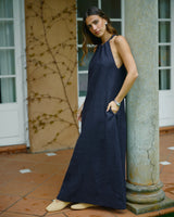 Zuma Linen Maxi Dress // French Navy