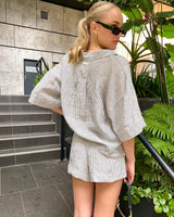 Cuba Linen Shorts // Pinstripe