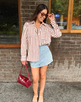 Griffin Shirt // Cherry Stripe