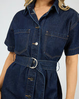Juni Mini Dress // Dark Wash
