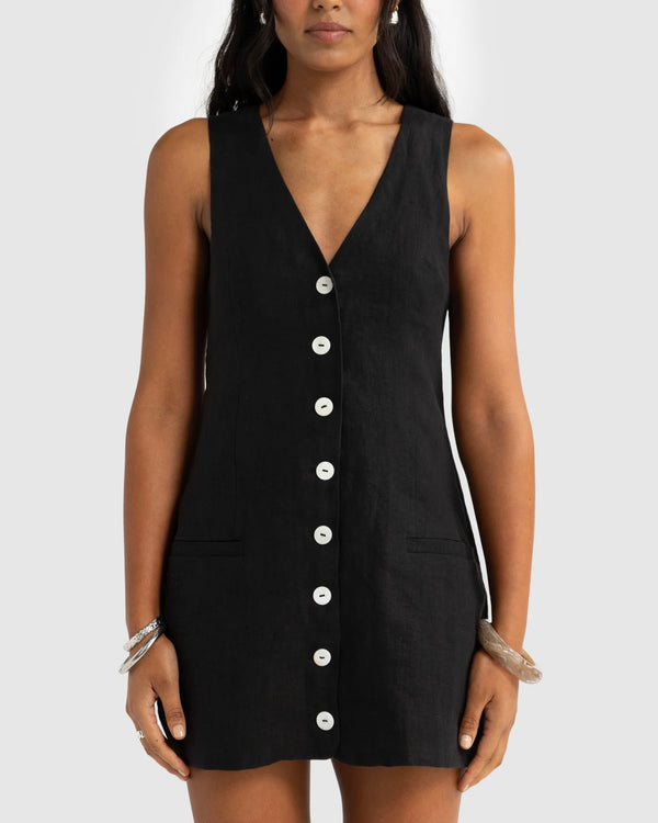 Aesha Linen Mini Dress // Pepper