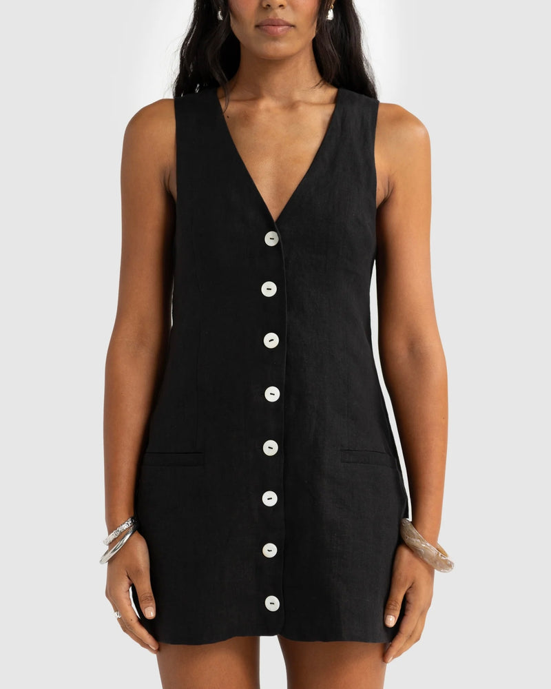 Aesha Linen Mini Dress // Pepper