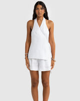 Kaleesi Linen Wrap Top // Salt