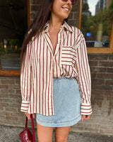 Griffin Shirt // Cherry Stripe