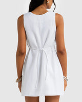 Aesha Linen Mini Dress // Salt