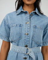 Juni Mini Dress // Light Wash