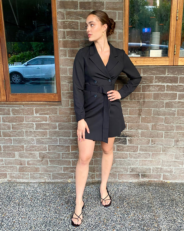 Benny Blazer Dress // Onyx
