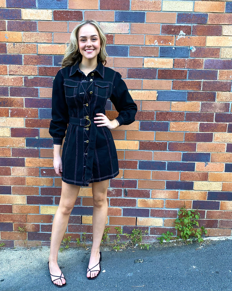Fragment Mini Dress // Onyx