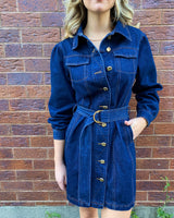 Fragment Mini Dress // Dark Denim