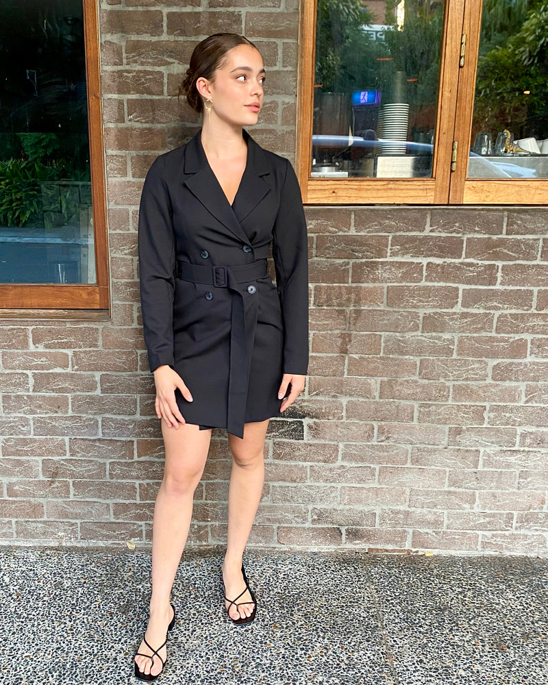 Benny Blazer Dress // Onyx